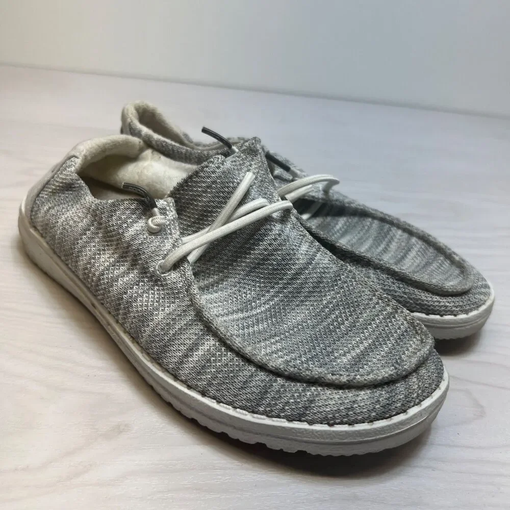 Hey Dude Wendy Sox Slip On Shoes Comfy Glacier‎ Grey Womens Size 7